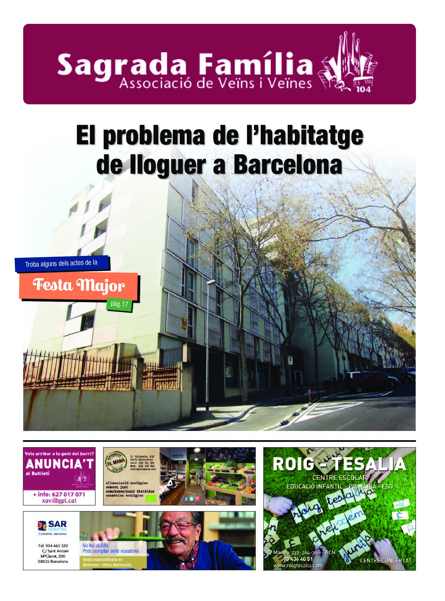 2017 ABRIL NÚM. 104 Associació de Veïns SAGRADA FAMÍLIA