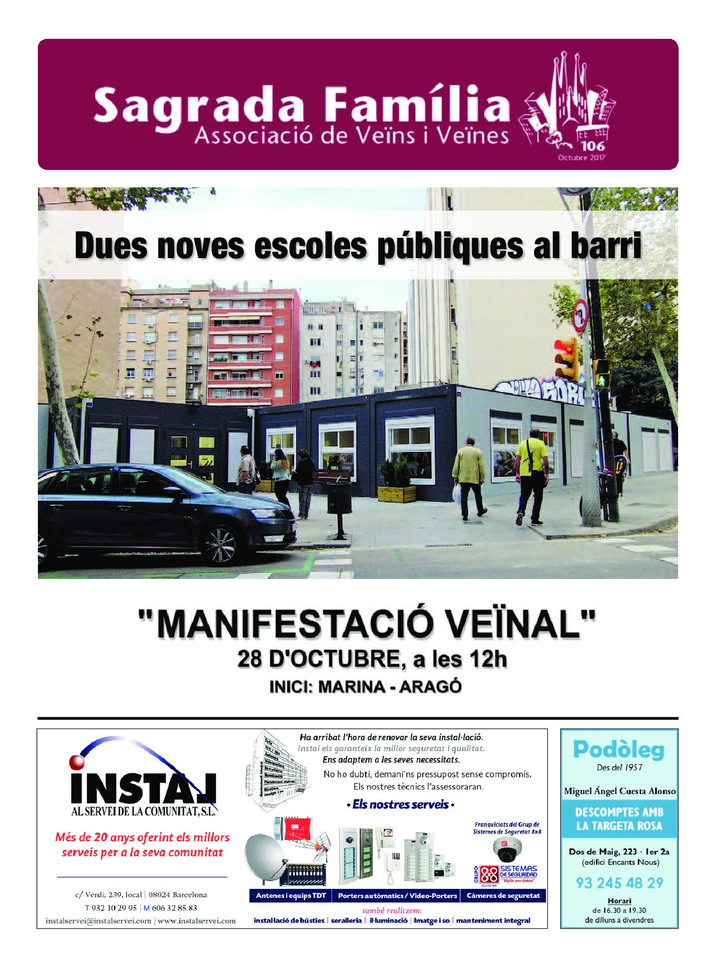 2017 JULIOL NÚM. 106 Associació de Veïns SAGRADA FAMÍLIA