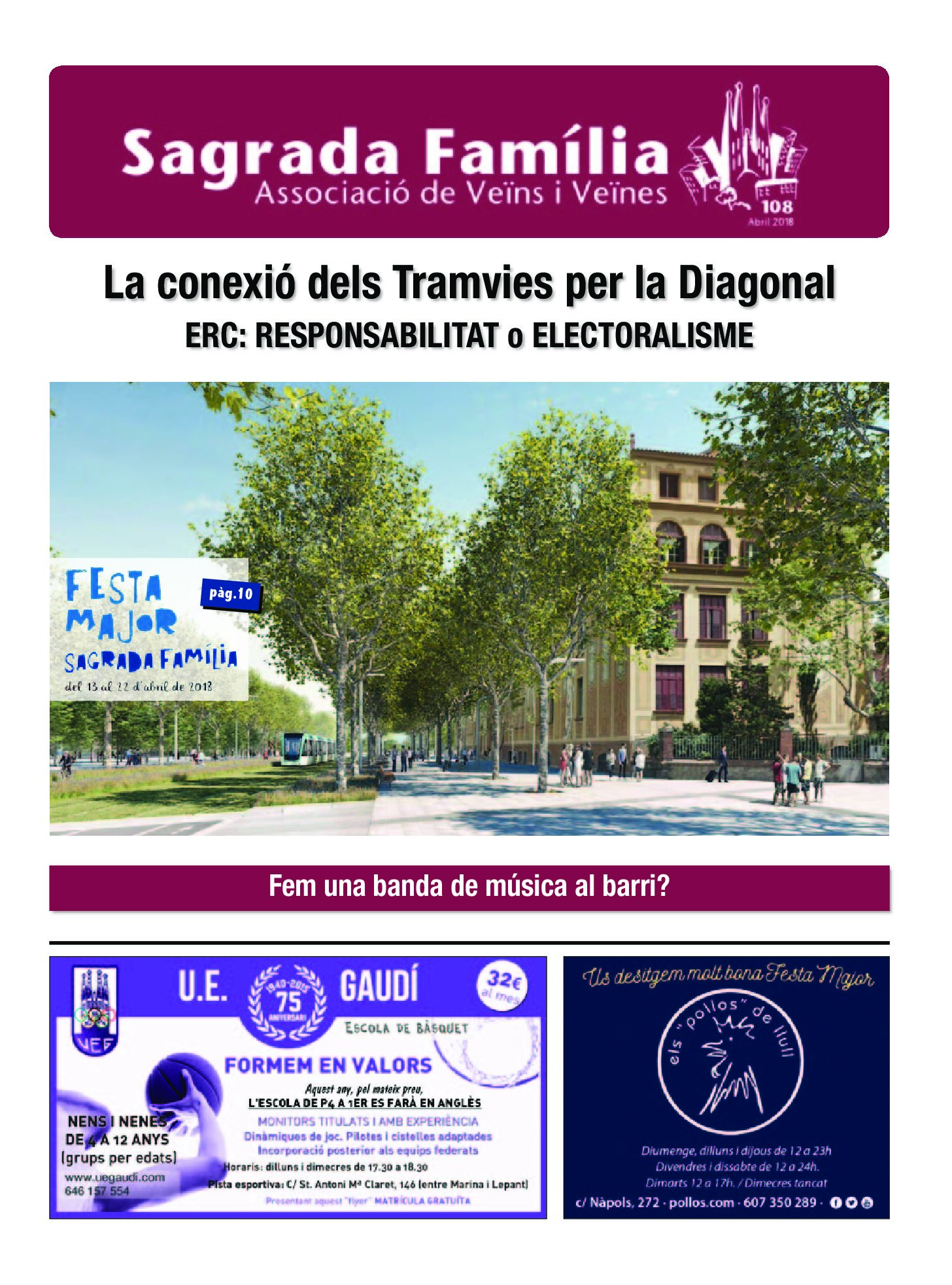 2018 ABRIL NÚM. 108 Associació de Veïns SAGRADA FAMÍLIA