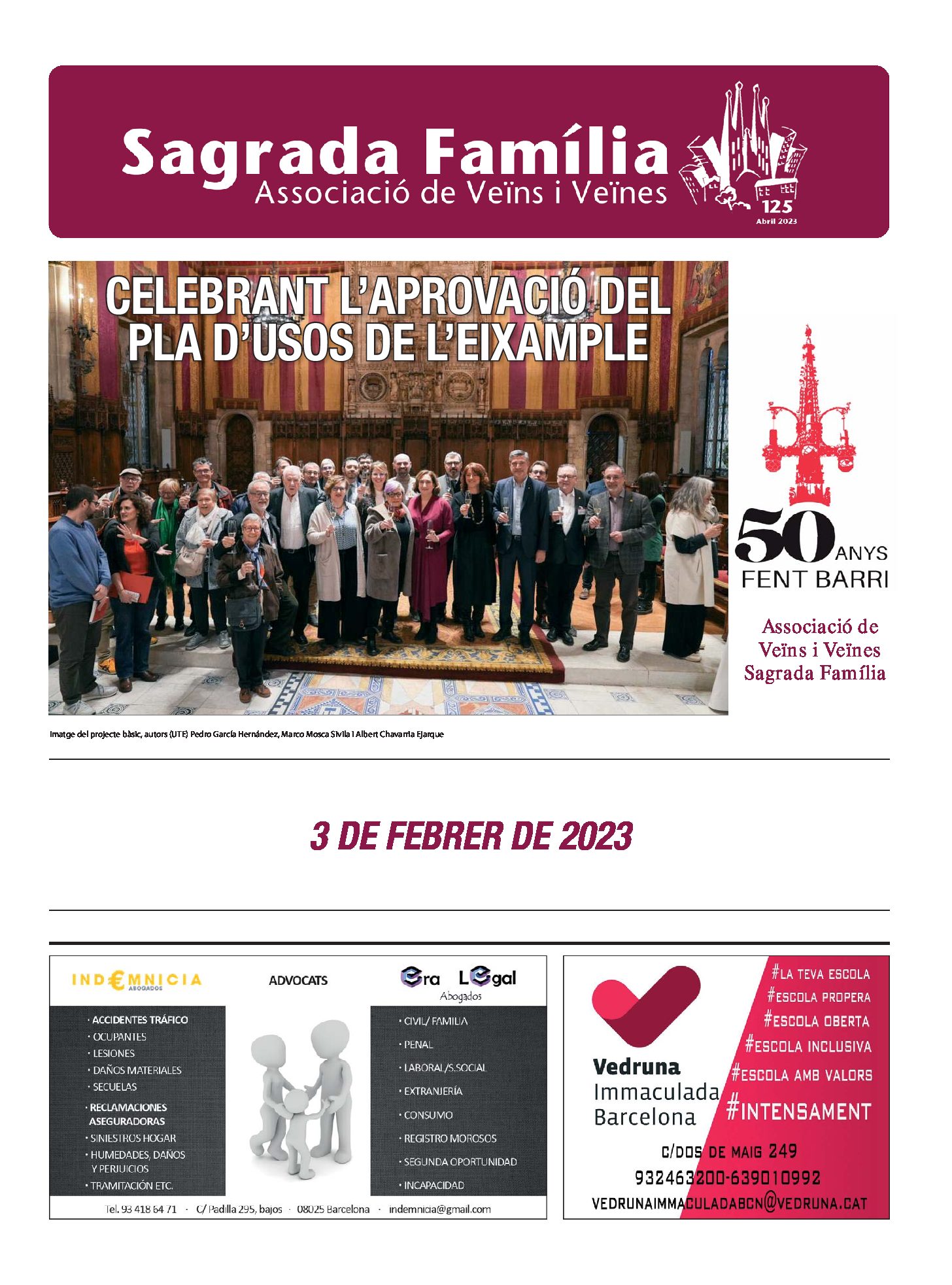 2023 ABRIL NÚM. 125 – Associació de Veïns SAGRADA FAMÍLIA
