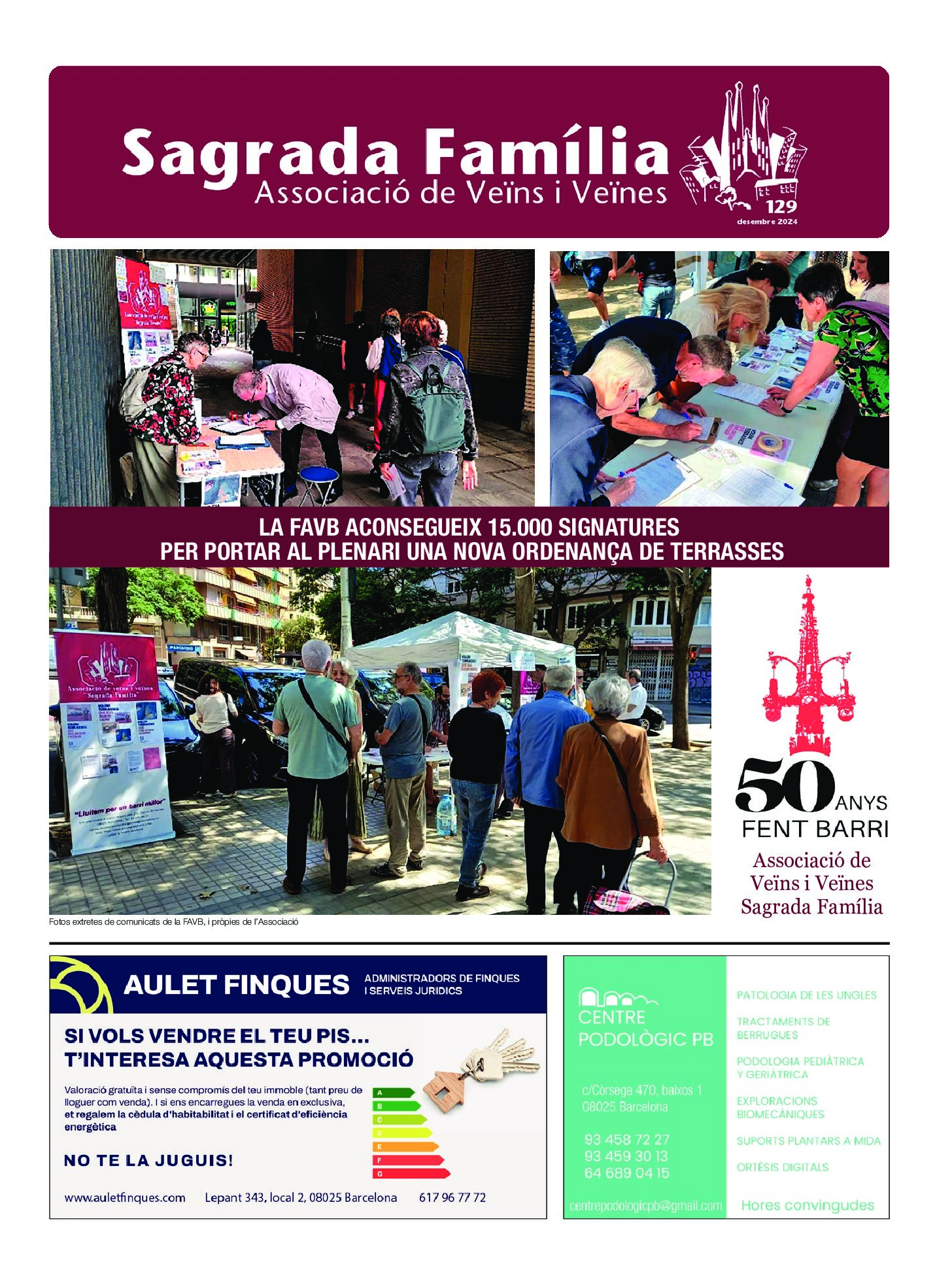 2024 DESEMBRE Num.129 Associació de Veïns SAGRADA FAMÍLIA