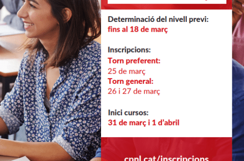 Inscripció cursos català Eixample 2025
